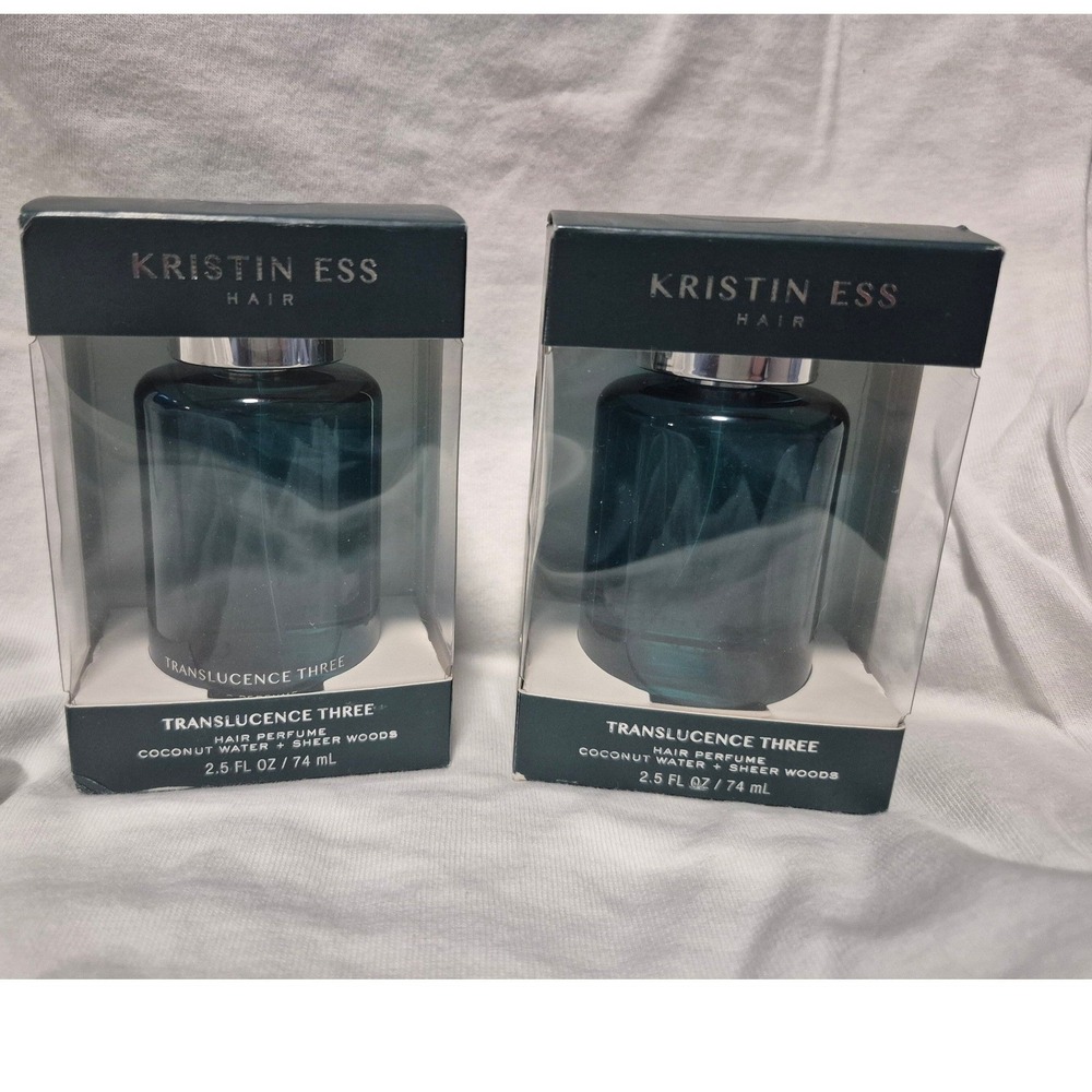 Lot of 2 Kristin Ess Translucence Three Hair Perfume 2.5 oz Coconut Sheer Woods